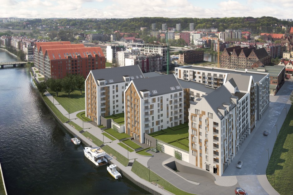 Nowa Motława, inwestycja firmy Dekpol. Projekt Kozikowski Design Apartamenty i aparthotel na Wyspie Spichrzów coraz bliżej