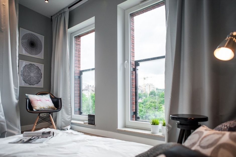 Aranżacja wnętrza apartamentu na Wyspie Spichrzów autorstwa Raca Architekci Zobacz apartament na Wyspie Spichrzów od Raca Architekci