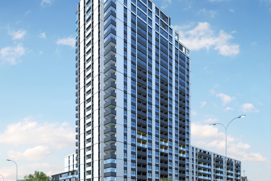 Aura Sky Aura Sky, apartamentowy drapacz chmur - z kamieniem węgielnym