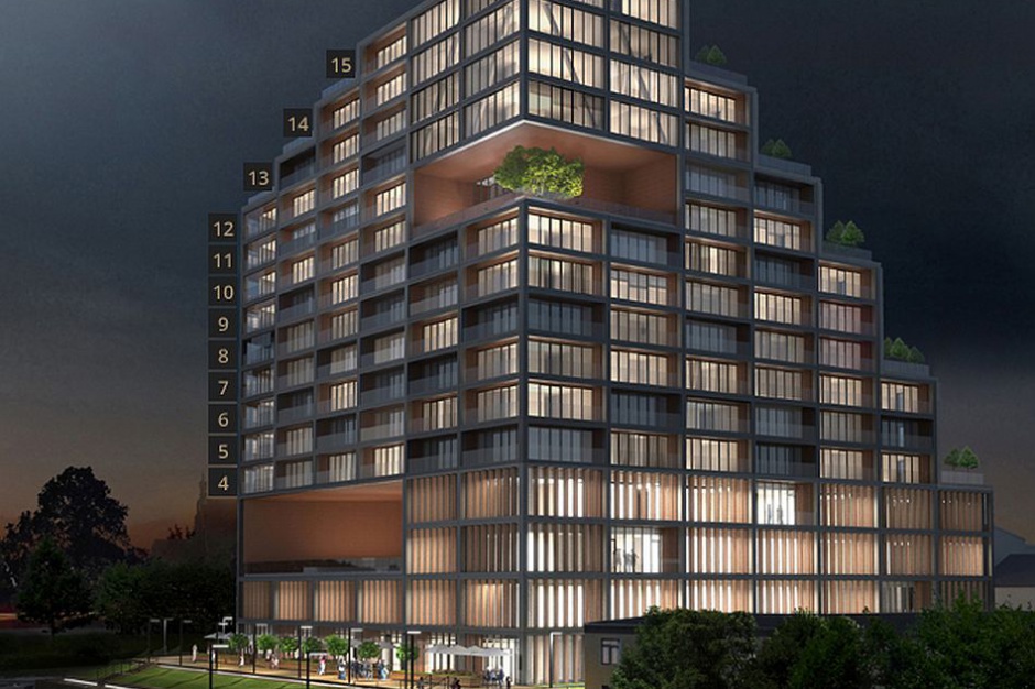Nordic Haven. Fot. Nordic Development Na budynku Nordic Haven zawisła wiecha