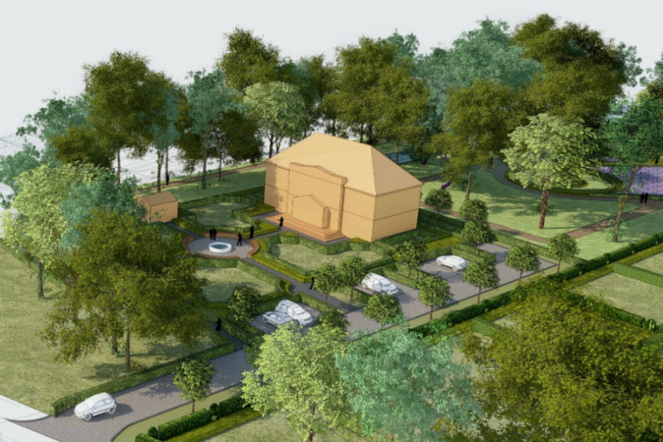 Tak mógłby wyglądać park z przypominającym dawny tutejszy dwór budynkiem restauracyjnym. Koncepcję przygotowała pracownia Domus Studio Projektowe s.c. Fot. Domus Studio Projektowe s.c., www.gdansk.pl Inpro dogaduje się z władzami Gdańska