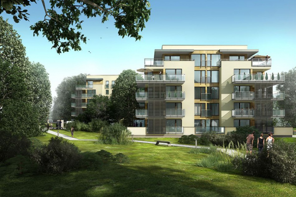 Asnyka Park to kameralna enklawa pięciu apartamentowców położonych w otulinie prywatnego parku. W każdym budynku mieści się tylko kilkanaście mieszkań. Obiekty mają szklane balustrady, kamienne okładziny na elewacji oraz panoramiczne okna. Rezydencję nazywaną Wilanowem Ełku wyróżnia też widok na lustro jeziora ełckiego. Fot. Basiewicz/developer z przestrzenią. Europejskie mieszkania w mazurskich cenach