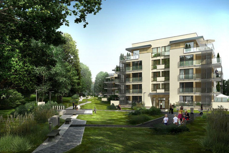 Asnyka Park to kameralna enklawa pięciu apartamentowców położonych w otulinie prywatnego parku. W każdym budynku mieści się tylko kilkanaście mieszkań. Obiekty mają szklane balustrady, kamienne okładziny na elewacji oraz panoramiczne okna. Rezydencję nazywaną Wilanowem Ełku wyróżnia też widok na lustro jeziora ełckiego. Fot. Basiewicz/developer z przestrzenią. Europejskie mieszkania w mazurskich cenach