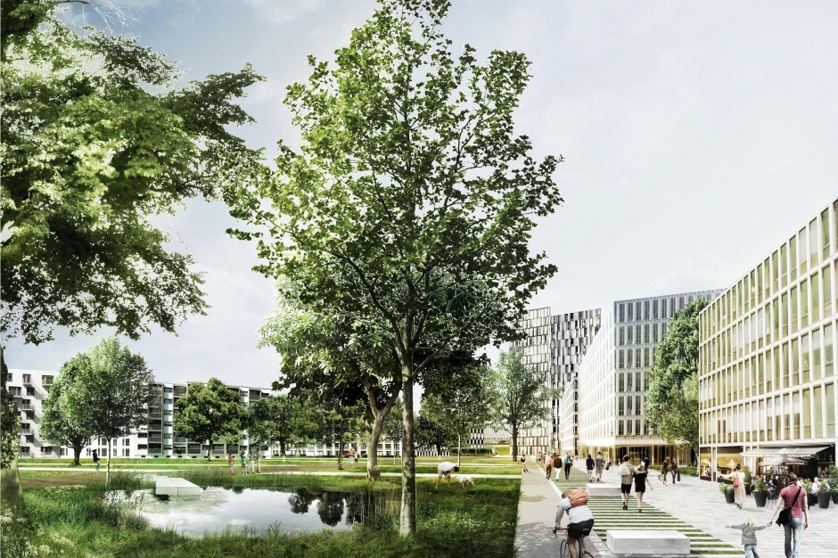 Park Wolne Tory - to centralna zielona przestrzeń publiczna. Wizualizacje Mycielski Architecture & Urbanism Wolne Tory dla miasta i inwestorów