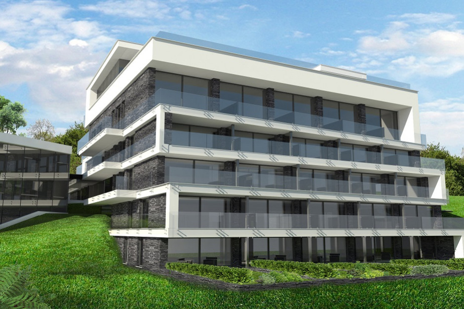 Ceny w tym aparthotelu wyniosą od 5,3 do 9,3 tys. zł za mkw. Apartamentowiec Relax w Ustroniu, Maan Development. Fot. mat. pras. Nowa odsłona peerelowskiego hotelu: nowoczesny apartamentowiec z widokiem na Beskid