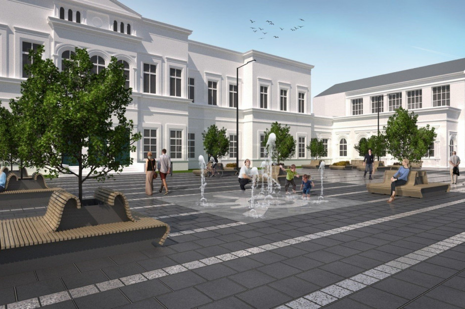 Fot. Amaya Architekci Sosnowiec: przebudowa placu przed dworcem – do lata 2021 roku