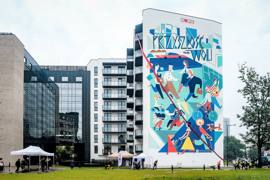 Mural przy ul. Okopowej 59a, fot. mat. prasowe Grzegorz Barbachowski, Home Invest: Świętujemy 15-lecie i planujemy dalszy rozwój