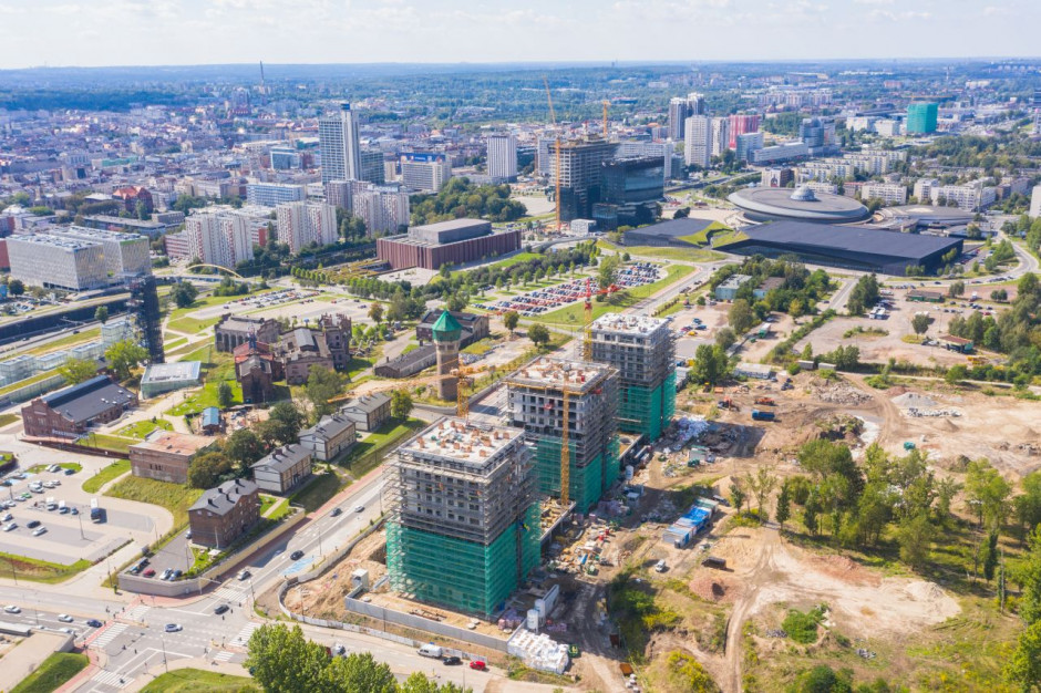 Pierwsza Dzielnica, stan na wrzesień 2020, fot. mat.prasowe W katowickiej Pierwszej Dzielnicy wyprzedano 85 proc. mieszkań. Szykuje się kolejny etap
