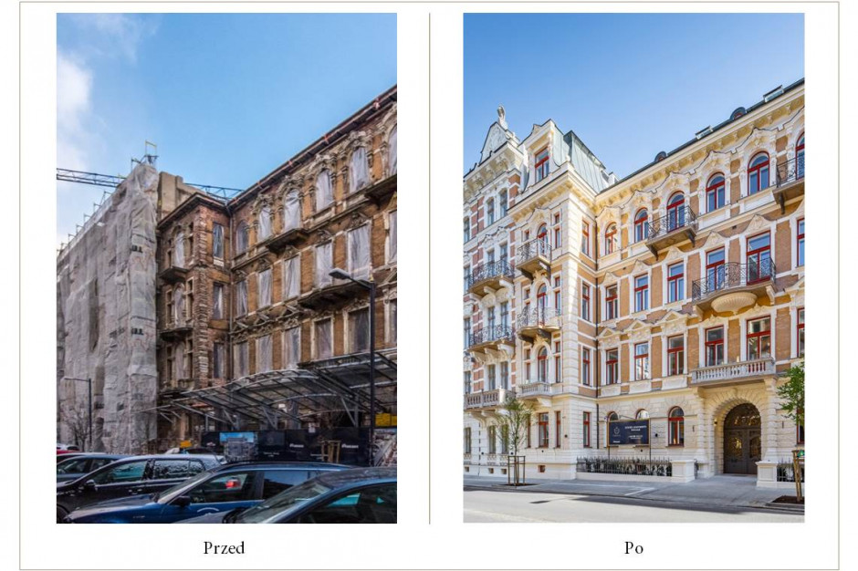 Fasada kamienic przy Foksal 13/15, fot. mat. prasowe Zakończyła się rewitalizacja kamienic Foksal 13/15. Zobacz jak się zmieniły