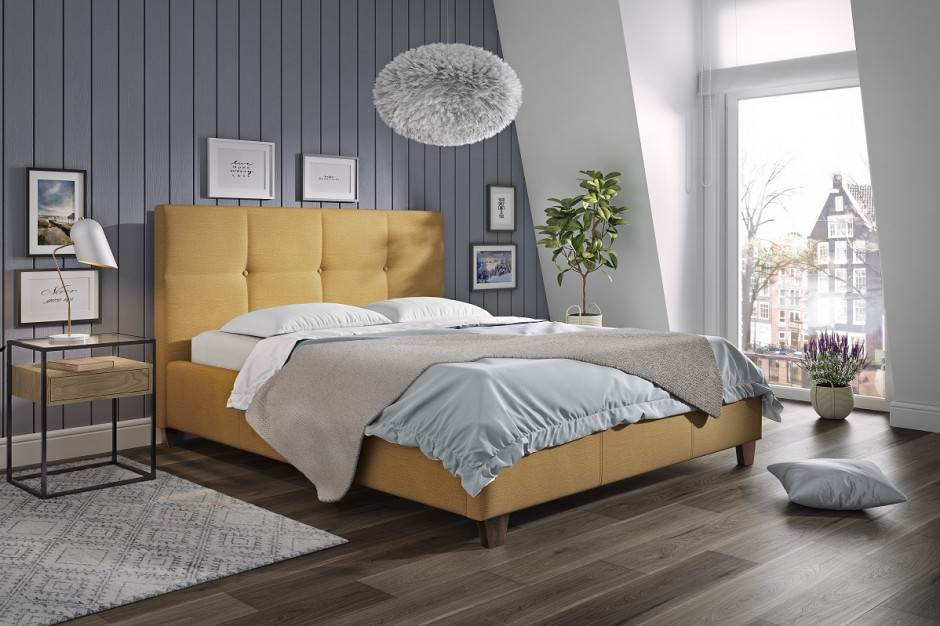 Sypialnia w stylu holenderskim. Na zdjęciu łóżko marki Comforteo. Fot. mat. pras. Japandi i styl holenderski. Oto hity aranżacyjne na jesień