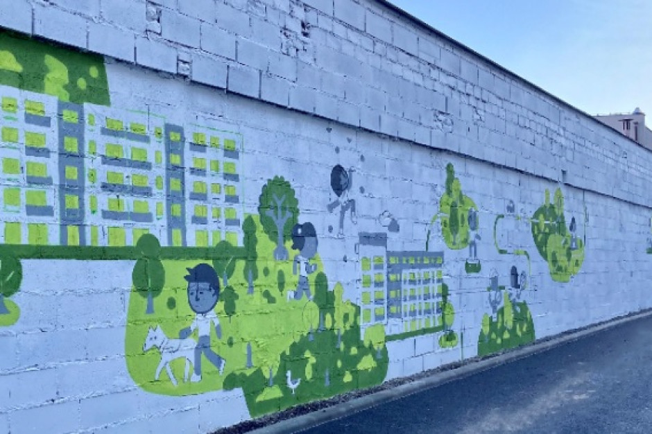 Mural projektu Jan Kallwejt Studio wykonało Bush Art Maciej Wierzbicki, fot. mat. prasowe Budimex Nieruchomości Budimex z czyszczącym powietrze muralem w Poznaniu