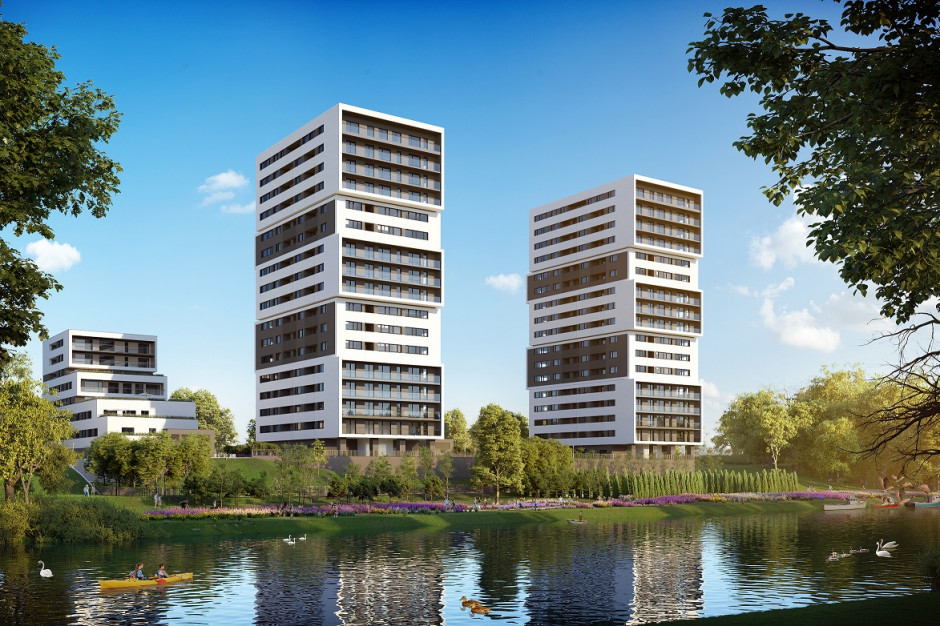Osiedle Aura Towers w Bydgoszczy, fot. mat. prasowe/JHM Development Prace wykończeniowe Aura Towers w Bydgoszczy
