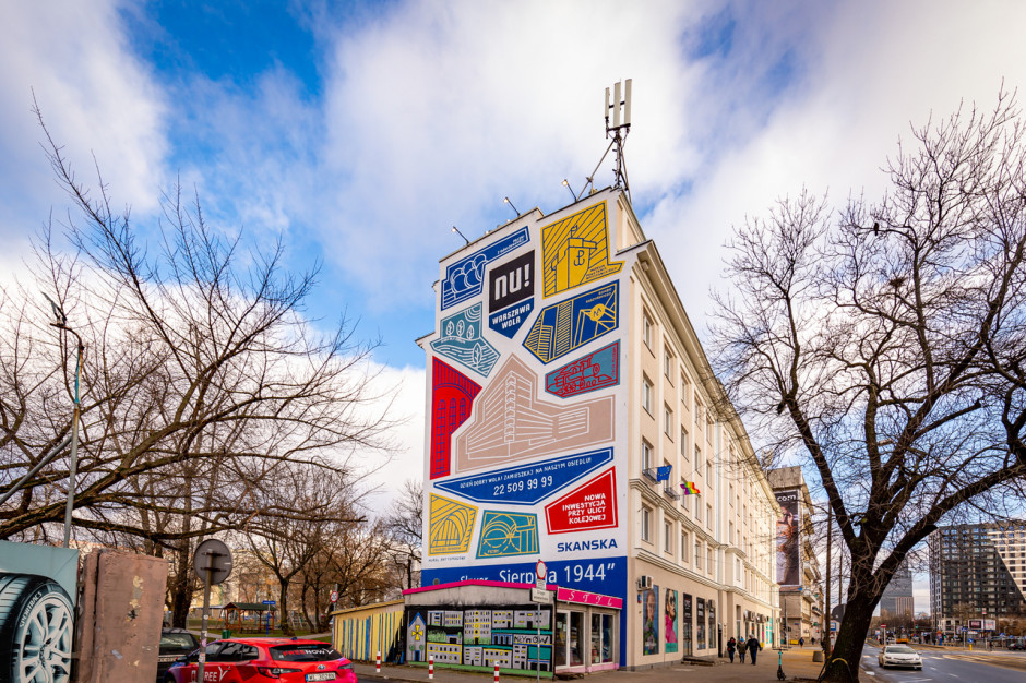 Mural powstał na ulicy Wolskiej w Warszawie. Fot. mat. pras. Kultowe miejsca warszawskiej Woli na antysmogowym muralu